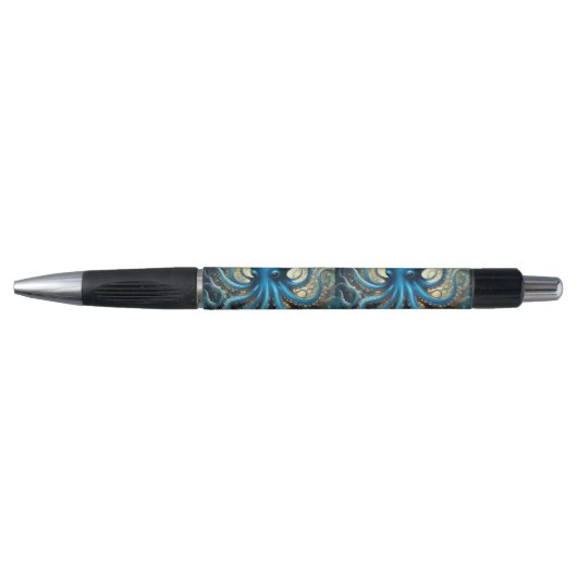 Stylo Bleu Octopus Acrylique Abstraite, (Devant)