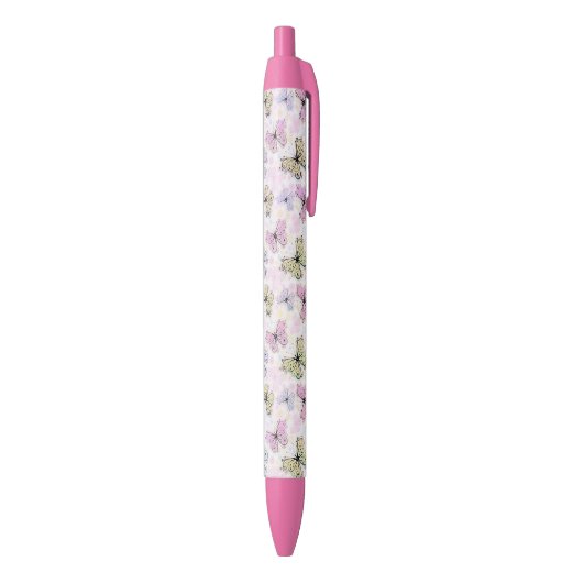 Stylo Bleu papillons pastel (Bas (Vertical))