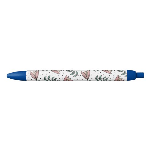 Stylo Bleu Pen Office and School Pen Floral Flowers  (Devant)