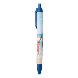Stylo Bleu Photo et texte personnalisés - Votre propre desig