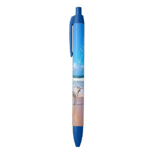 Stylo Bleu Photo et texte personnalisés - Votre propre desig