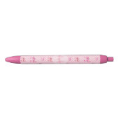 Stylo Bleu Pink Coquette Bow Checboard (Devant)