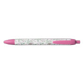 Stylo Bleu Pink Lillies Custom Name Pen (Dos)