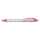 Stylo Bleu Pink Lillies Custom Name Pen (Haut)