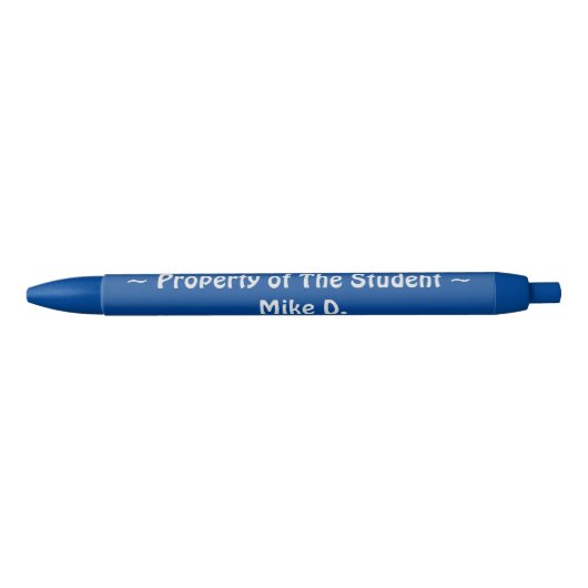 Stylo Bleu Propriété de l'étudiant (Devant)