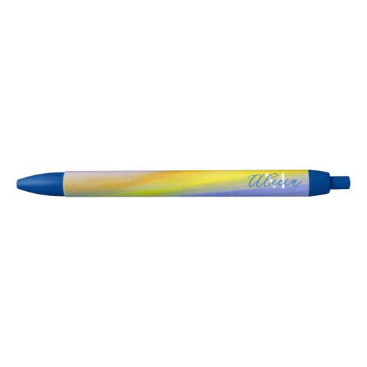 Stylo Bleu Rayon Doré Art Abstrait Moderne (Devant)