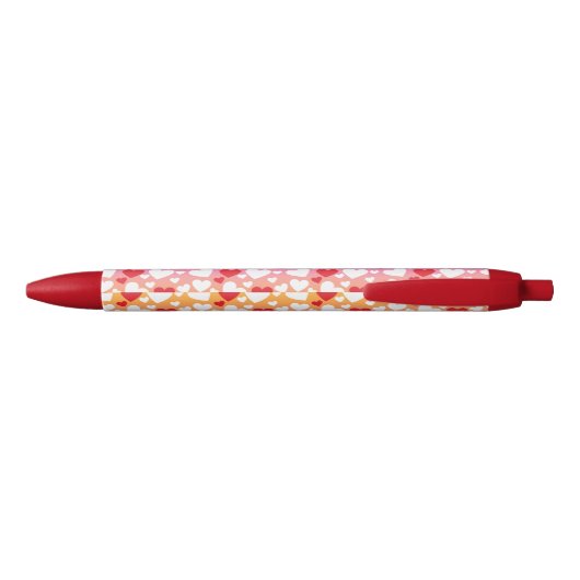 Stylo Bleu Red and White Hearts Pattern Pen (Dos)