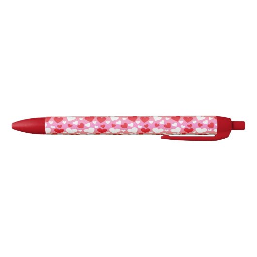 Stylo Bleu Red and White Hearts Pattern Pen (Bas)