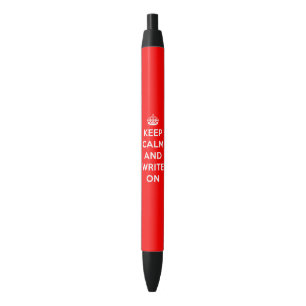 Stylo Bleu Restez Calme Et Écrivez