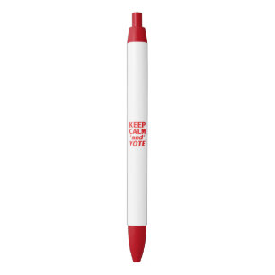 Stylo Bleu Restez calme et votez typographie moderne rouge et