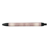 Stylo Bleu Rose Gold Blush Parties scintillant personnalisé N (Devant)