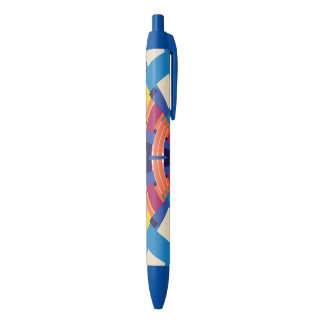 Stylo Bleu Roue kaléidoscope encre bleue