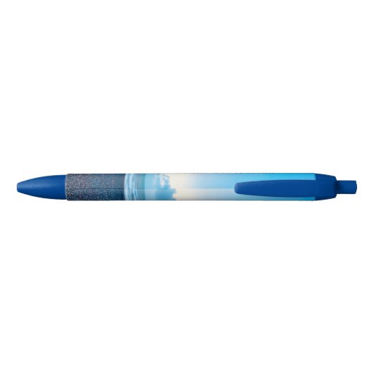 Stylo Bleu Scène Blue Calm Beach personnalisée (Dos)