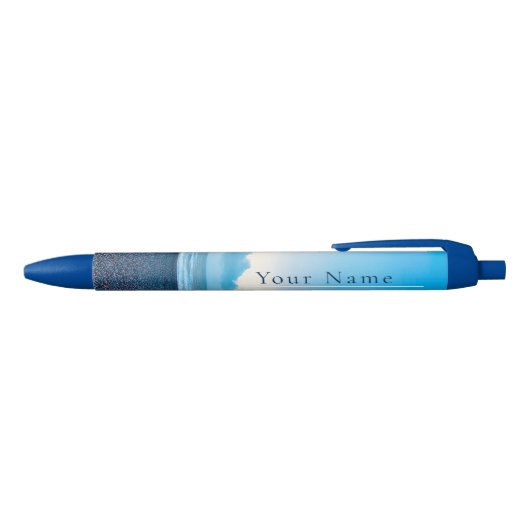 Stylo Bleu Scène Blue Calm Beach personnalisée (Haut)
