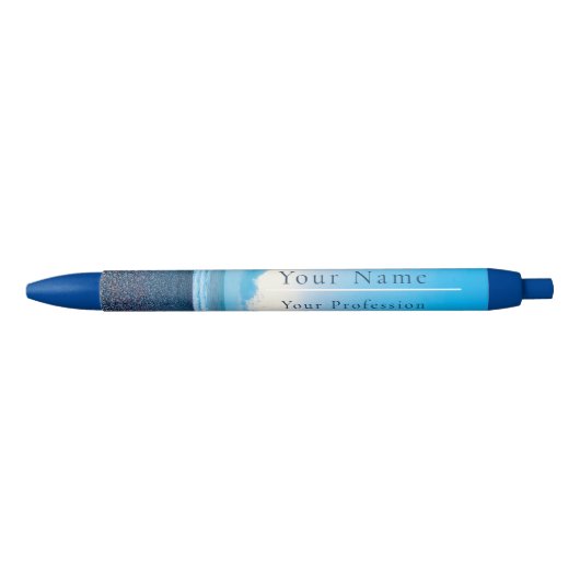 Stylo Bleu Scène Blue Calm Beach personnalisée (Devant)