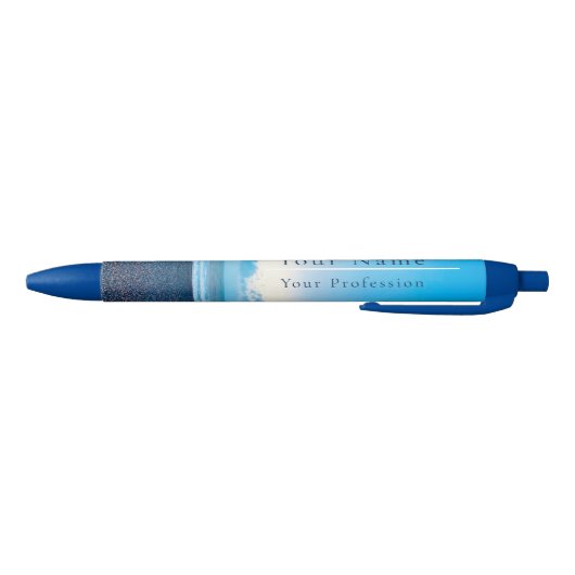 Stylo Bleu Scène Blue Calm Beach personnalisée (Bas)