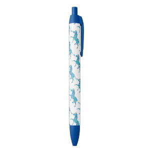Stylo Bleu Silhouette bleue et blanche Zebra