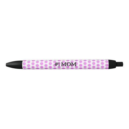 Stylo Bleu Simple classique moderne Pois rose et noir (Devant)