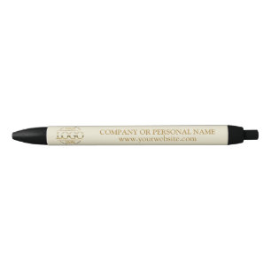 Stylo Bleu Simple Logo Professionnel Beige Entreprise Personn
