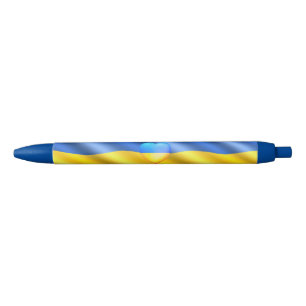 Stylo Bleu Soutenez Ukraine Freedom Peace Heart - Ukraine Fla
