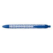 Stylo Bleu Style Lattice de Monogramme Blanc Bleu (Dos)
