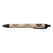 Stylo Bleu Tartan beige et Brown (Bas)