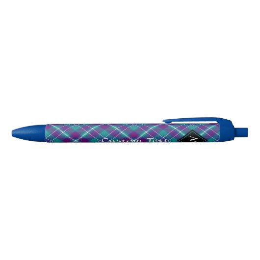Stylo Bleu Tartan vert de mer, violet et bleu (Haut)
