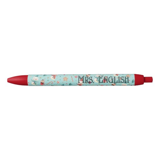 Stylo Bleu Teacher Name || Holiday Cookies and Candy Pattern (Devant)