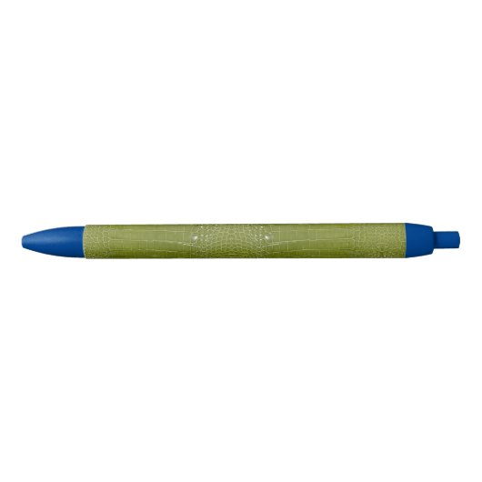 Stylo Bleu Texture de l'alligator vert citron (Devant)