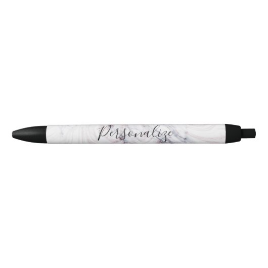 Stylo Bleu Touche de Rose blanc gris marbre tourbillon chic t (Devant)