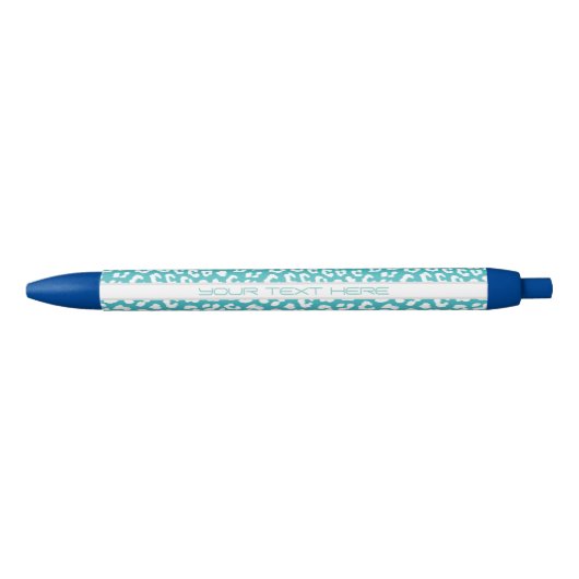 Stylo Bleu Tourquoise Leopard Patters (Devant)
