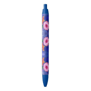 Stylo Bleu Trois superbes Gerberas de couleurs - Dessin d'art