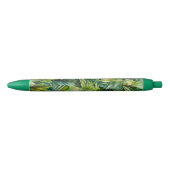 Stylo Bleu Vert et Turquoise Aquarelle Tropical Palm Feuille (Devant)