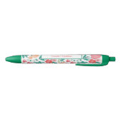 Stylo Bleu Vert rose Bohème Floral Ditsy Monogramme (Bas)