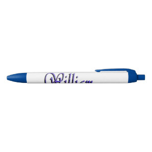 Stylo Bleu William Nom Dans Blue Sparkle,