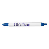 Stylo Bleu William Nom Dans Blue Sparkle, (Devant)