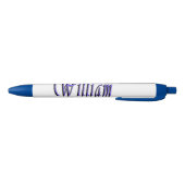 Stylo Bleu William Nom Dans Blue Sparkle, (Bas)