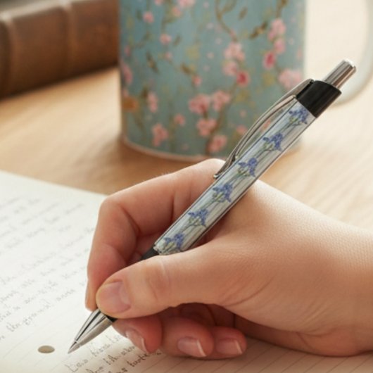 Stylo Blue Striped Floral Archive Personalized