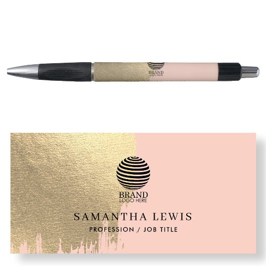 Stylo Blush Rose Gold Logo & Nom de l'Entreprise Promoti