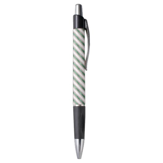 Stylo Blush Rose Vert Pailleté Rayures Noël   (Bas (Vertical))