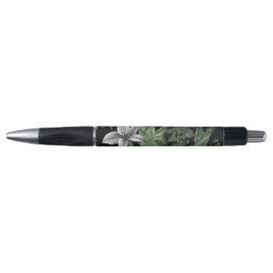 Stylo botanique vert et blanc