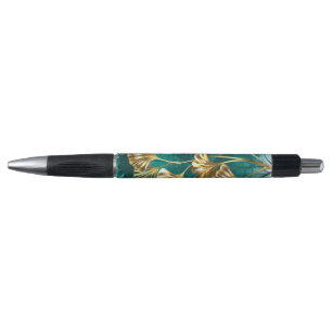 Stylo Branche avec Feuilles d'or Ginko Biloba