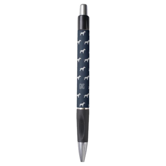 Stylo Bull Terrier Chiens Motif Monogrammé (Devant (Vertical))