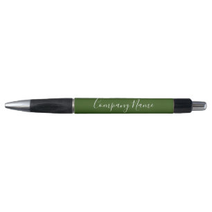 Stylo Business Dark Green et White Script Nom de l'entre