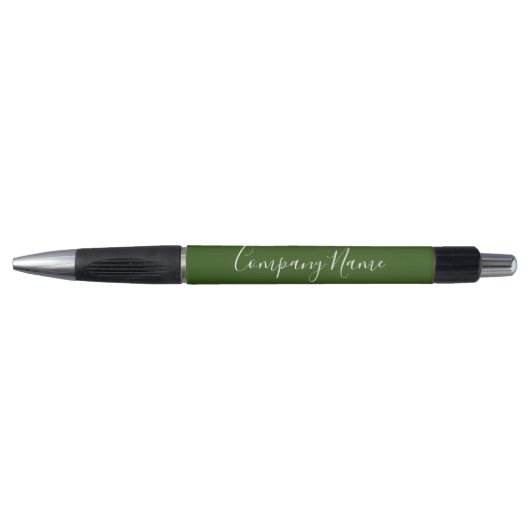 Stylo Business Dark Green et White Script Nom de l'entre (Devant)
