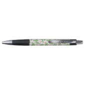 Stylo Cactus illustré et motif de fleurs rose (Dos)