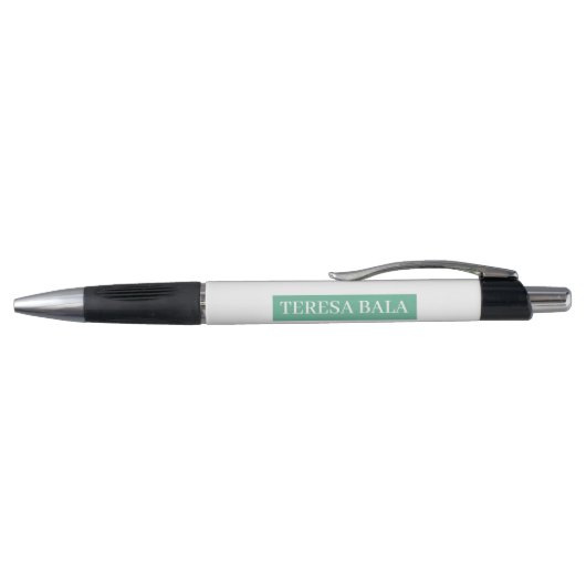 Stylo cadeau de marque moderne en ruban sarcelle (Haut)