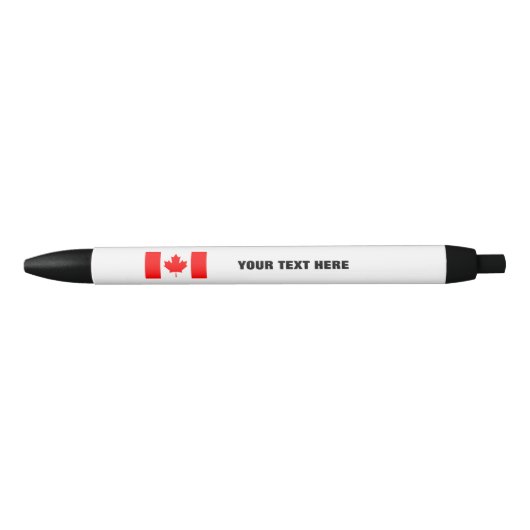 Stylo canadien de drapeau avec le texte (Devant)