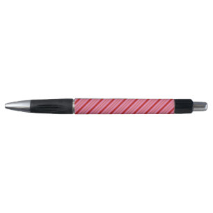 Stylo Canne en bonbons rouge et rose, rayures colorées a