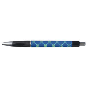 Stylo Carnet Motif bleu et jaune